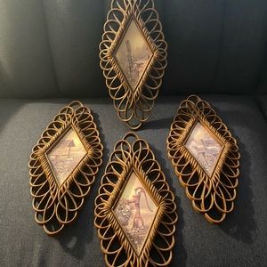 4 vintage Homeco diamond pictures